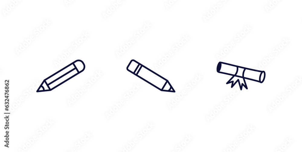 set of education and science thin line icons. education and science outline icons included geometric pencil, pencil, rolled diploma vector. set of education and science thin line icons. education and science outline icons included geometric pencil, pencil, rolled diploma vector.