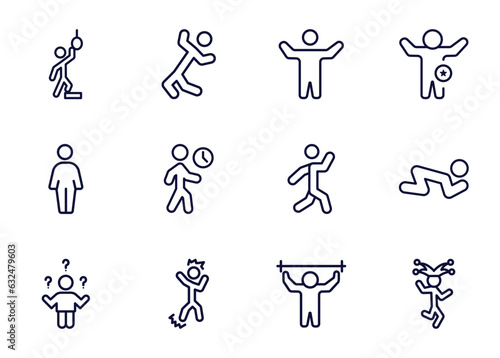 set of feeling and reaction thin line icons. feeling and reaction outline icons such as hopeless human, ecstatic human, awesome human, _icon19_, free confused angry pumped vector.