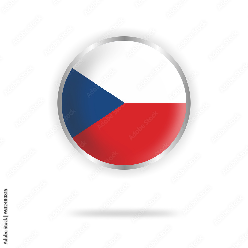 Czech republic flag circle design with transparent background silver frame Czech republic flag circle design with transparent background silver frame
