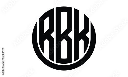 RBK shield in circle logo design vector template. lettermrk, wordmark, monogram symbol on white background.	 photo