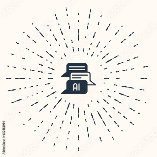 Grey Chat bot icon isolated on beige background. Chatbot icon. Abstract circle random dots. Vector