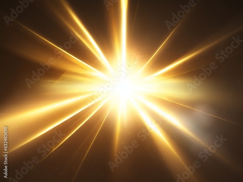 Gold colorful lens flare glowing in background AI Generated