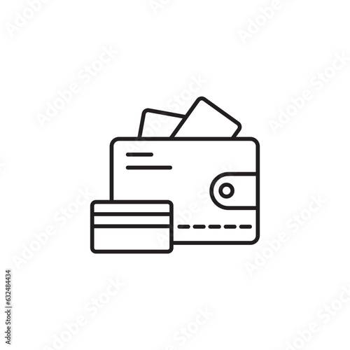 Wallet icon electronic wallet, money, cash, card for app web logo banner poster icon - SVG File