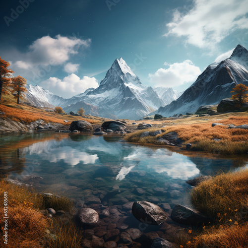 landscape of lake in the mountains