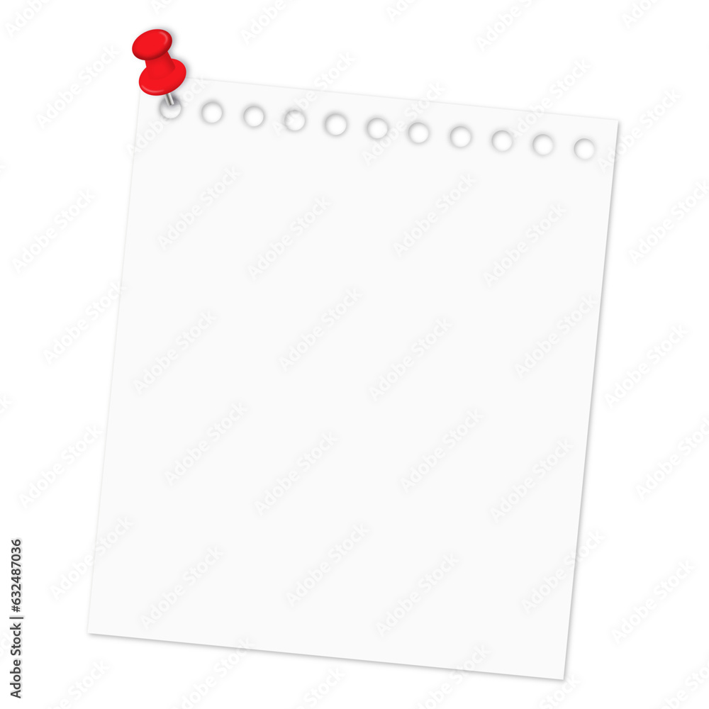 White Note with Red Pin White Note with Red Pin