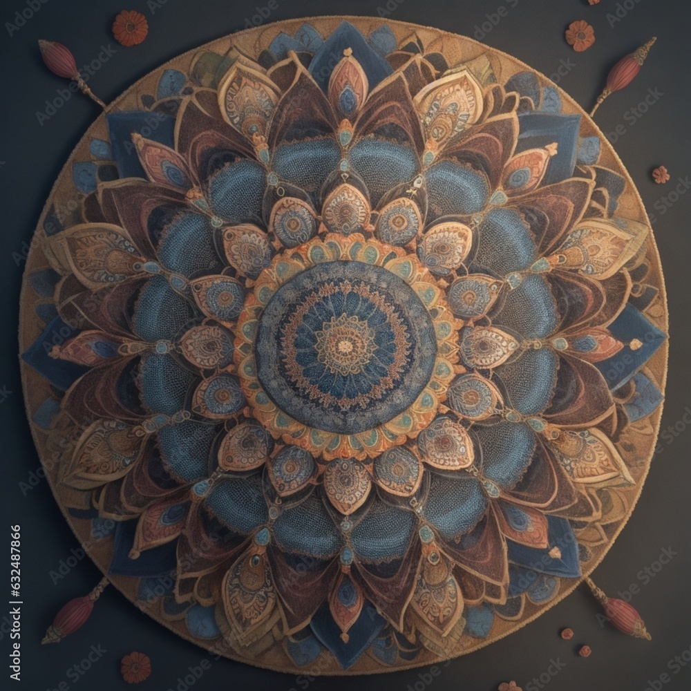 Mandala Floral Pattern With flower background AI Generated Mandala Floral Pattern With flower background AI Generated