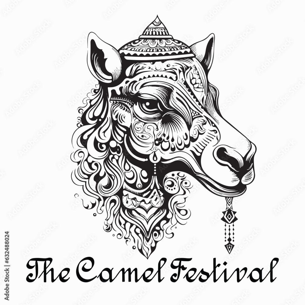 the camel festival. Festival of India illustration flat the camel festival. Festival of India illustration flat