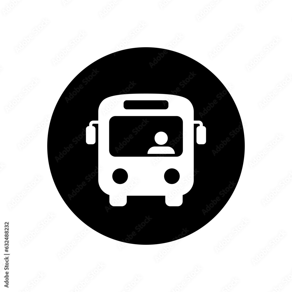 Bus, public transportation icon vector in circle background Bus, public transportation icon vector in circle background