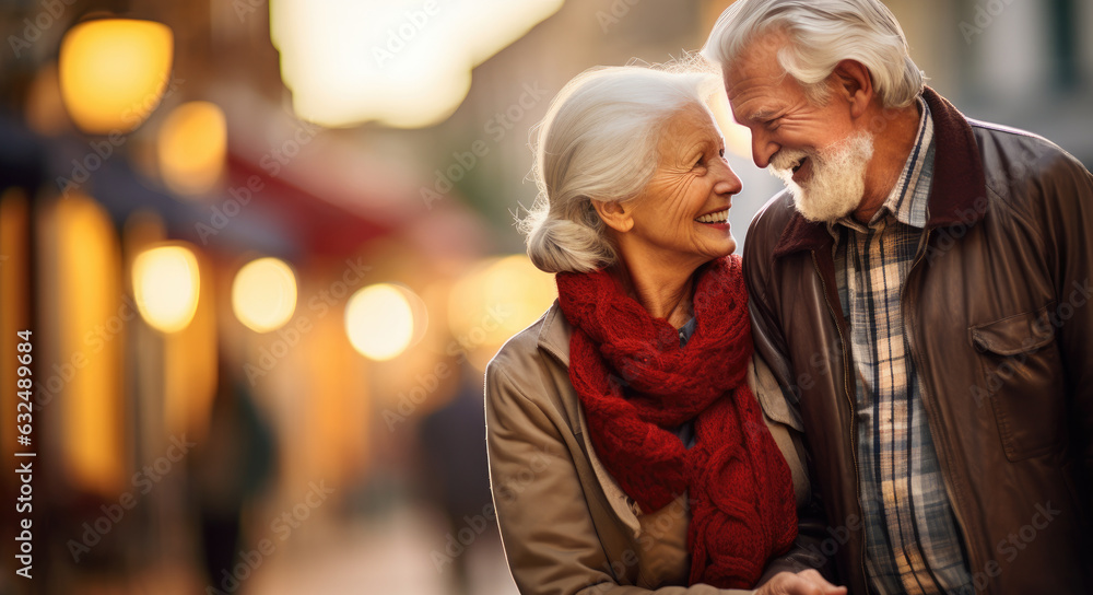 Portrait of a senior couple, concept of love, Generative AI. Portrait of a senior couple, concept of love, Generative AI.