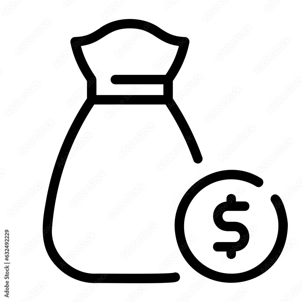 money bag line icon money bag line icon