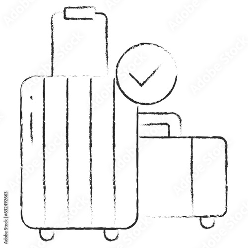 Vector hand drawn Baggage reclaim illustration icon