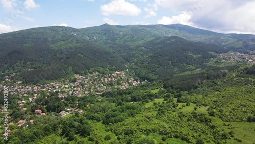 Amazing Aerial view of Vitosha Mountain near Village of Rudartsi, Pernik region, Bulgaria photo