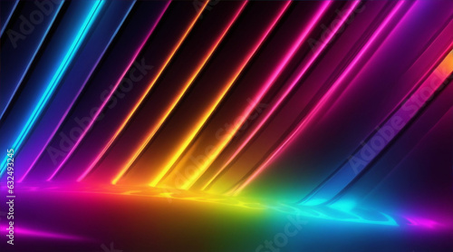 Abstract neon shine colored background by Generative AI