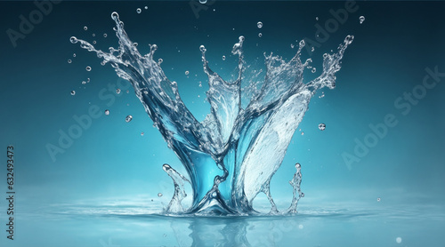 Splash of water on light background by Generative AI