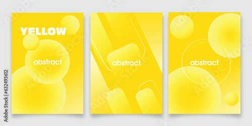 Abstract yellow trendy gradient background. website banner template. Modern digital shape cover page design 
