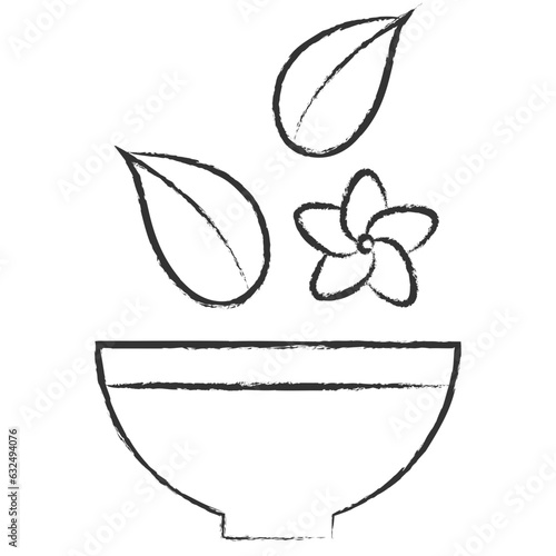 Vector hand drawn Ayurvedic medicine illustration icon