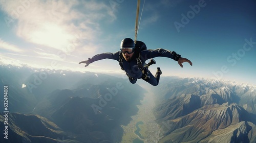 a man skydiving in the air