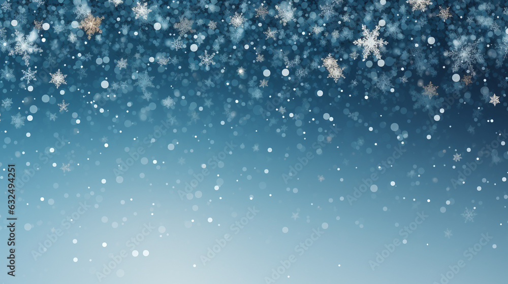 A festive backdrop for a Christmas greeting card or a seasonal holidays banner with a blue theme Generative AI