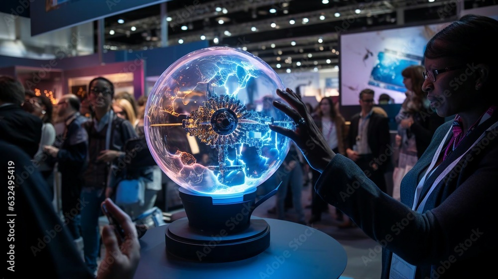 a person looking at a large globe a person looking at a large globe