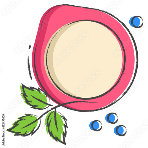 Vector hand drawn baby puree bowl illustration icon