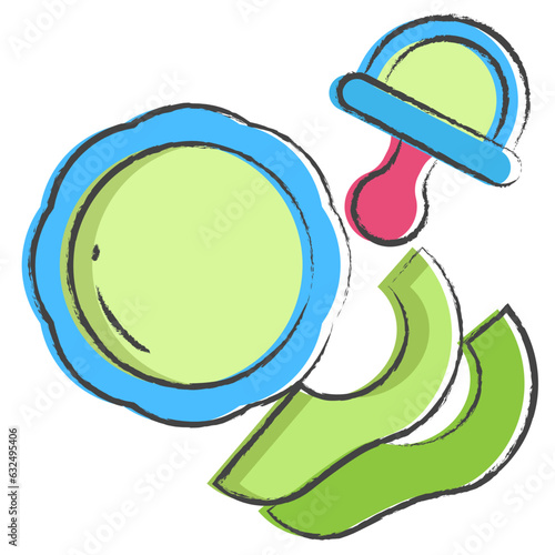 Vector hand drawn pear baby puree illustration icon