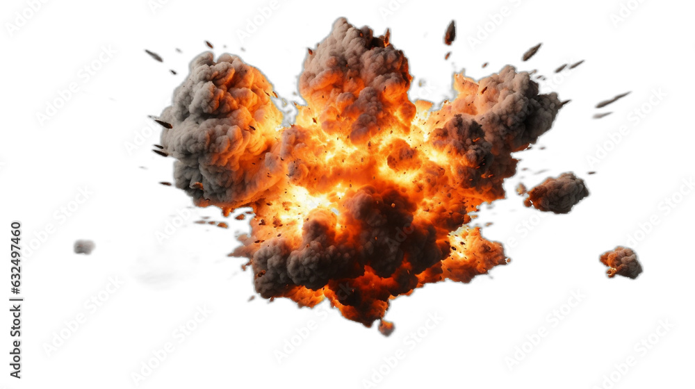 realistic explosion on transparent background realistic explosion on transparent background