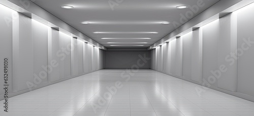 Hospital, school, university or office corridor empty room. Created with Generative AI technology.