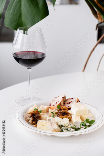 cheese plate and red wine