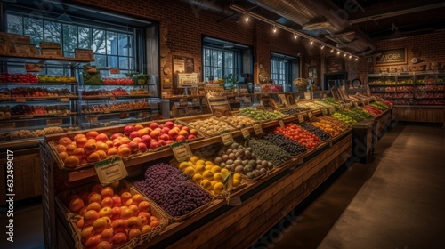 Fresh and Healthy Market: A Bounty of Colorful Produce for a Nourishing Shopping Experience!, generative AI