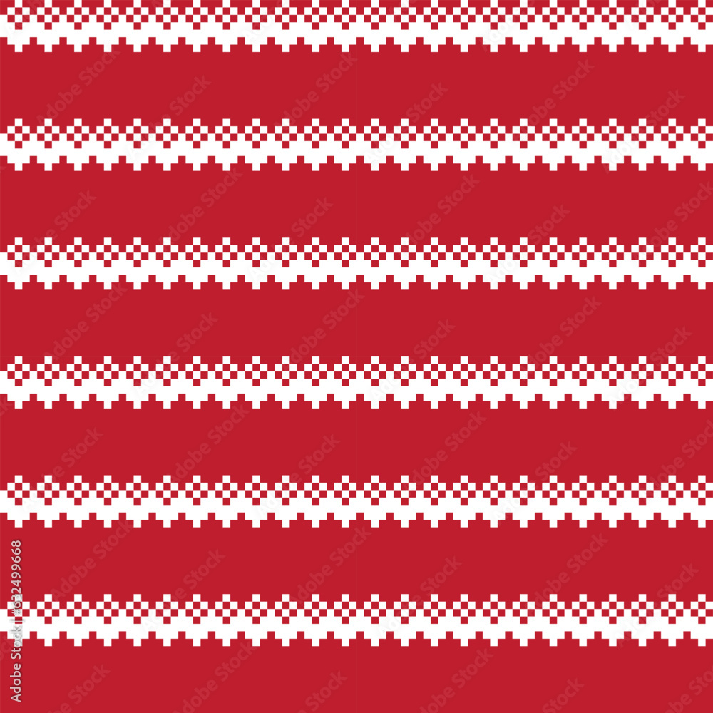 Red Argyle Fair Isle Seamless Pattern Design Red Argyle Fair Isle Seamless Pattern Design