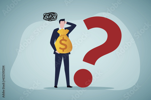 Where to invest, pay off debt or invest to earn profit, financial choice or alternative to make decision concept, businessman investor holding money coin thinking about investment.