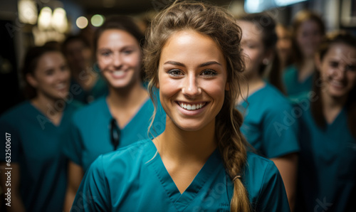 Diverse Medical Team: Young Nursing Student in Scrubs © Bartek
