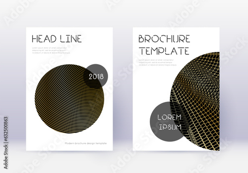 Trendy cover design template set. Gold abstract li