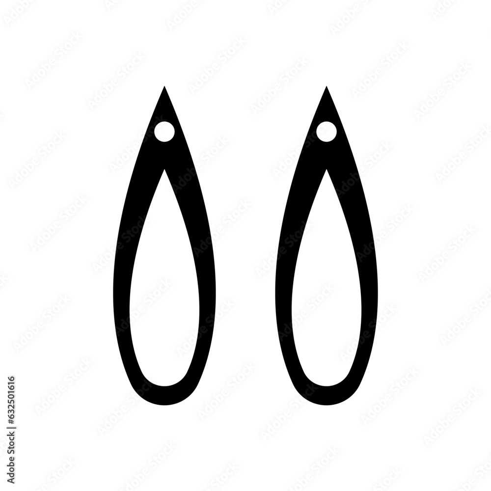 Earrings icon vector set. Teardrop earrings illustration sign collection. Bijouterie symbol or logo. Earrings icon vector set. Teardrop earrings illustration sign collection. Bijouterie symbol or logo.