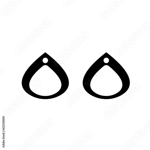 Earrings icon vector set. Teardrop earrings illustration sign collection. Bijouterie symbol or logo.