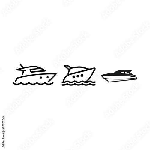 Yacht in the midst of a vector