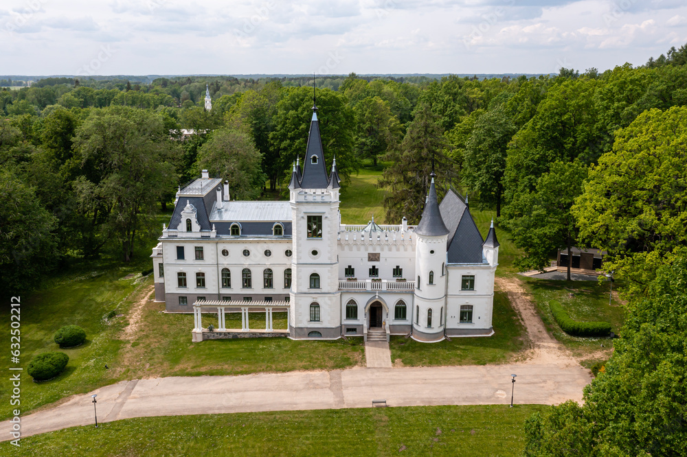Stameriena Castle in Eastern Latvia after the facade reconstruction in 2019