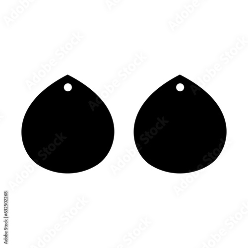 Earrings icon vector set. Teardrop earrings illustration sign collection. Bijouterie symbol or logo.
