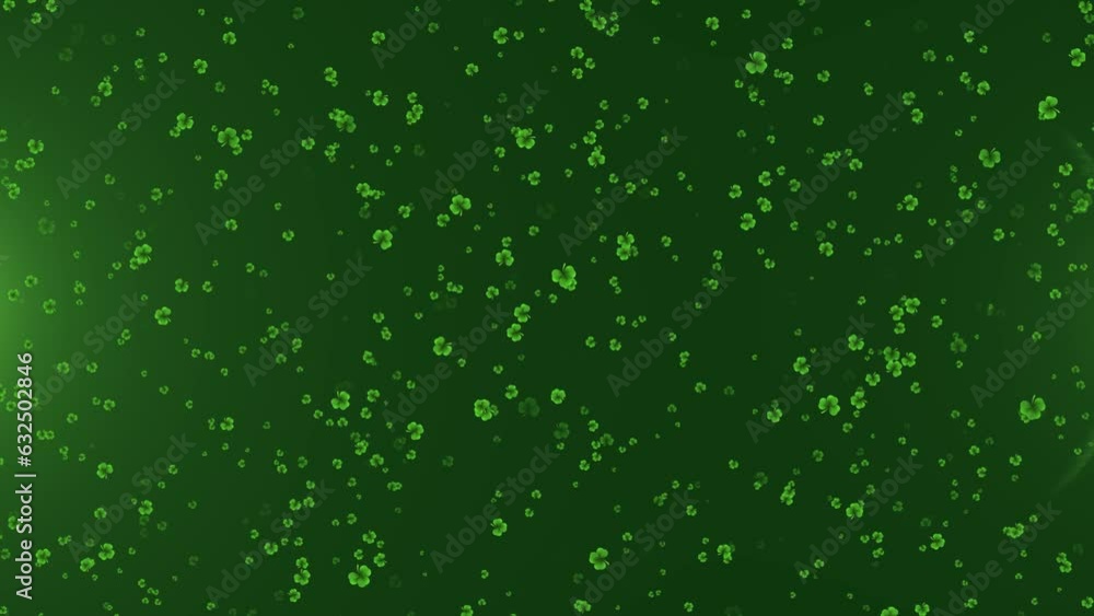 3d abstract Saint Patricks Day Shamrock background. falling leaves made of hearts over green background. irish tradition and celebration, holiday, events and greetings card party concept. 3d abstract Saint Patricks Day Shamrock background. falling leaves made of hearts over green background. irish tradition and celebration, holiday, events and greetings card party concept.