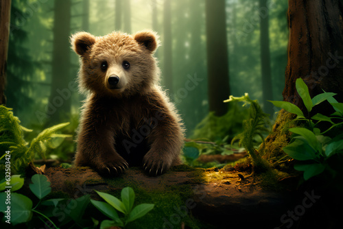 Little bear in the forest