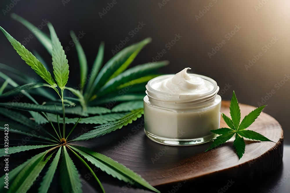 marijuana cream on a neutral background generated by AI marijuana cream on a neutral background generated by AI