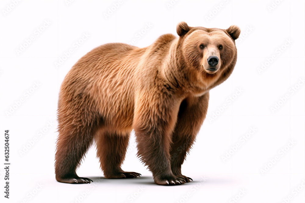 Brown bear on a white, isolated background