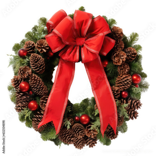 Clipart of Christmas wreath isolated on a white background