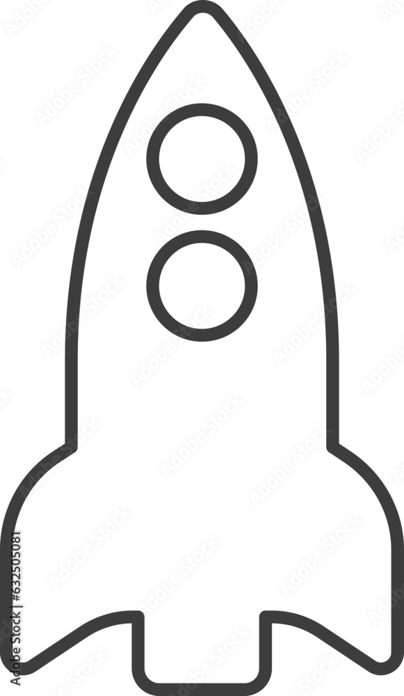 Fototapeta premium rocket outline icon, monoline icons.