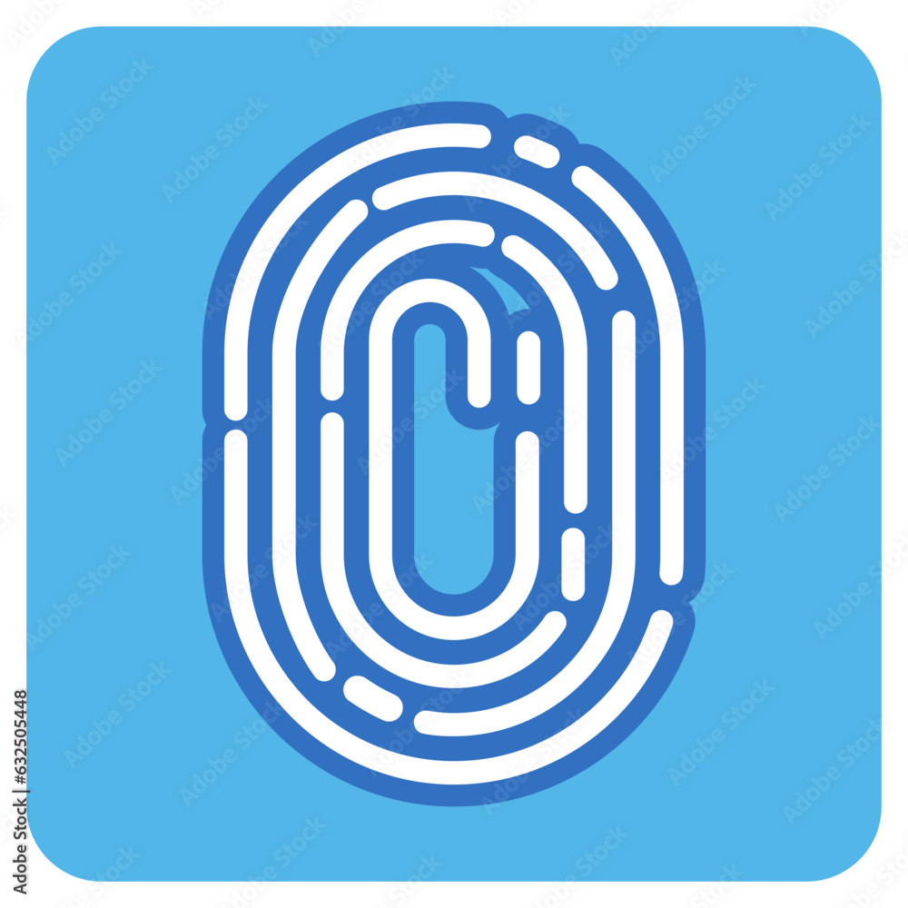 fingerprint scanner flat icon in square. fingerprint scanner flat icon in square.