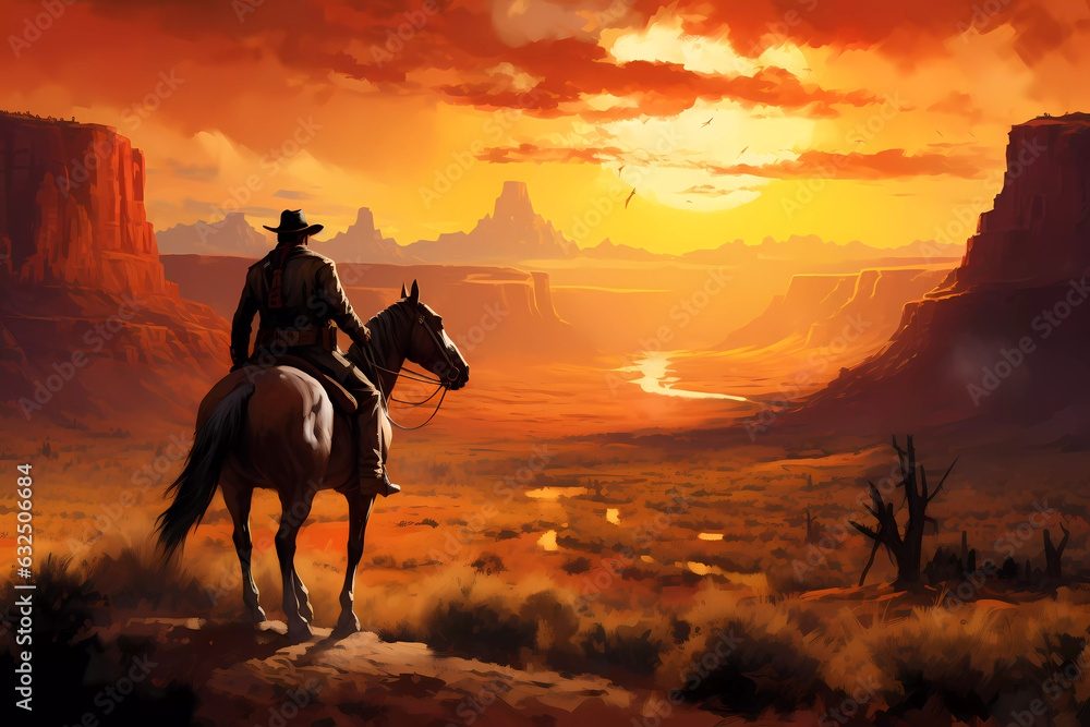 Western Cowboy Portrait Poster Western Cowboy Portrait Poster