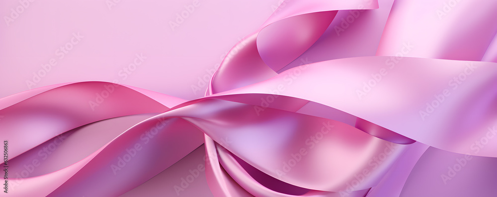 Soft smooth pink ribbon isolated on light pink background Soft smooth pink ribbon isolated on light pink background