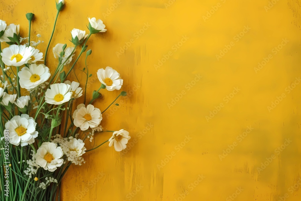 Obraz premium flowers on wooden background