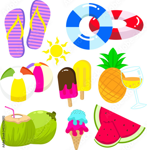 flat design summer clipart collections 01