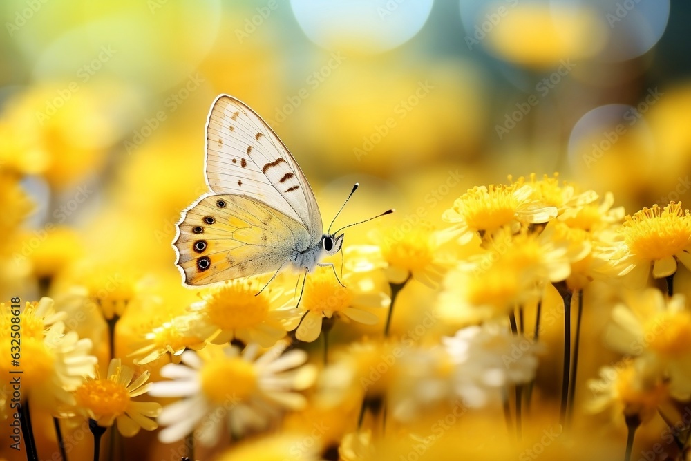 Joyful Lively Yellow Spring Summer Snapshot. Generative AI